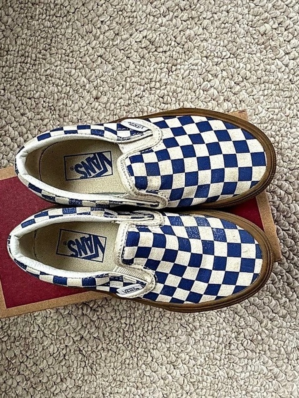 Vans kids Classic Slip-On Checkerboard Sneakers US 11